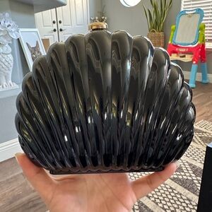 Acrylic Black Shell Clutch